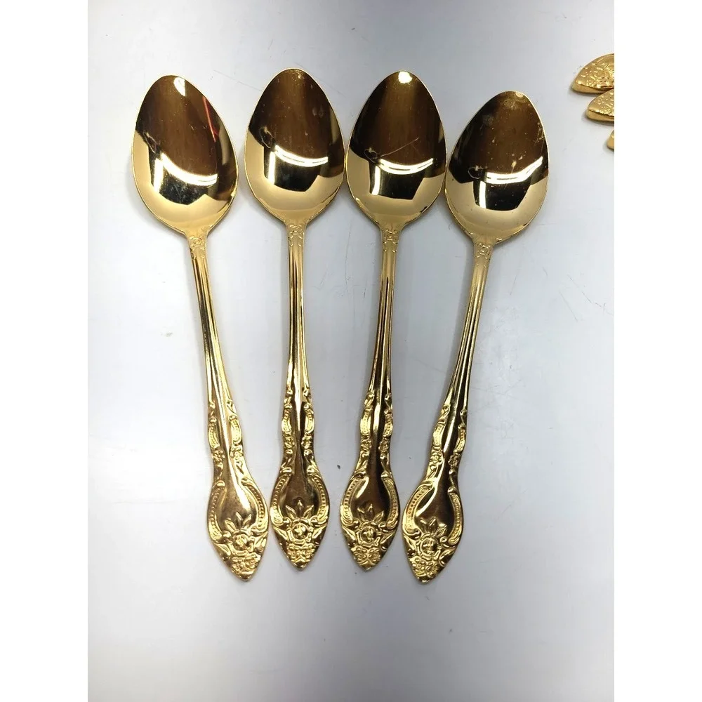 Rogers Co. Gold Plated Stainless Flatwear 19 pcs (missing‎ 1 salad fork)